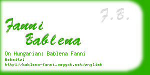 fanni bablena business card